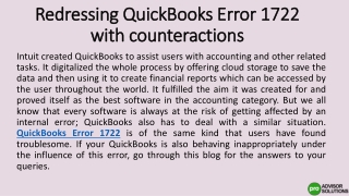 QuickBooks Error 1722 ppt