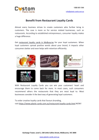 Benefit from Restaurant Loyalty Cards