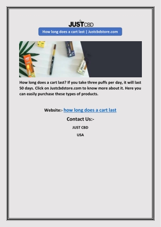 How long does a cart last | Justcbdstore.com