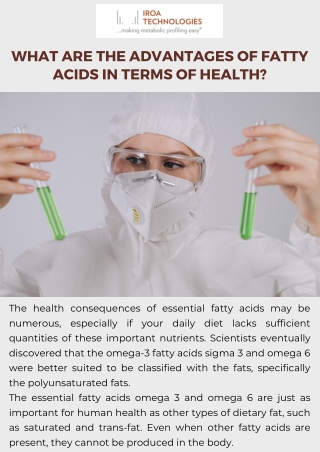 Advantages Of Fatty Acids In Terms Of Health | IROA Technologies