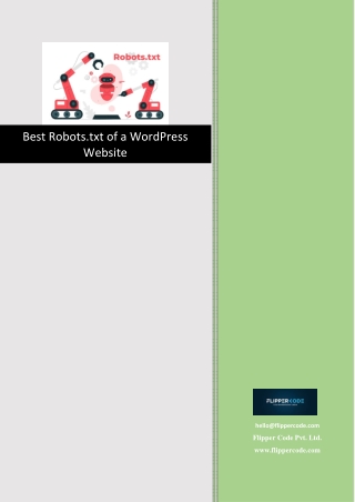 Best Robots.txt of a WordPress