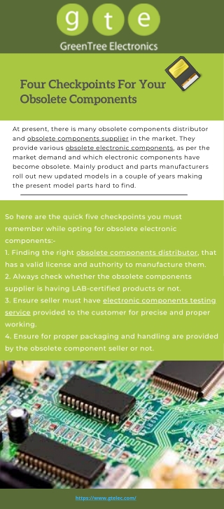 Four Checkpoints For Your Obsolete Components