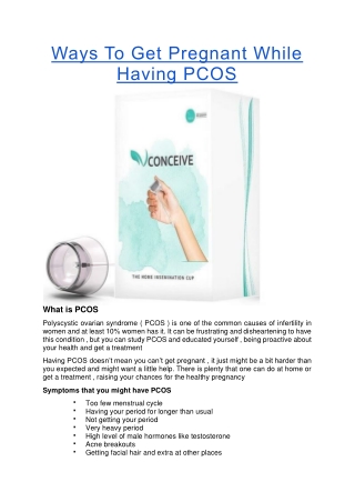 Ways To Get Pregnant While Having PCOS