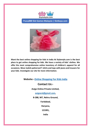 Online Shopping for Kids India | Stylemylo.com
