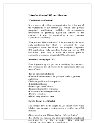 iso certification in pune