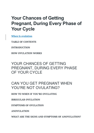 Your Chances of Getting Pregnant, During Every Phase of Your Cycle