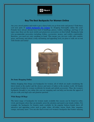 Buy The Best Backpacks For Women Online
