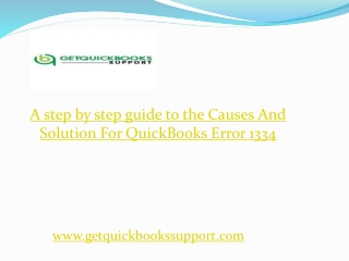 QuickBooks Error 1334 Causes And Solution