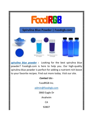 Spirulina Blue Powder | Foodrgb.com