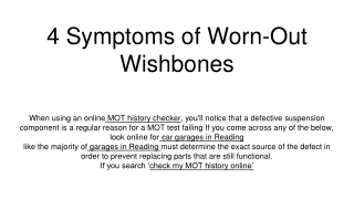 4 Symptoms of Worn-Out Wishbones