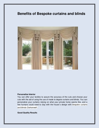 One of the best Bespoke curtains and blinds in Clerkenwell