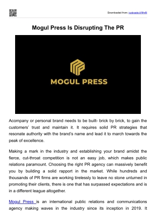 Mogul Press Is Disrupting The PR