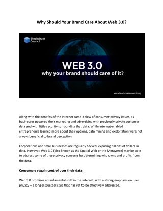 Why Should Your Brand Care About Web 3.0