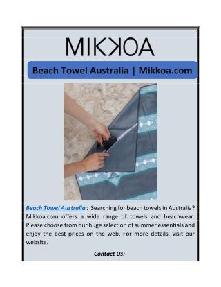 Beach Towel Australia | Mikkoa.com