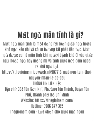 Mất ngủ mãn tính là gì?