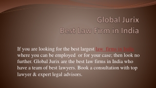 Top Law Firm In India