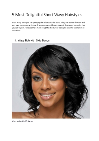 5 Most Delightful Short Wavy Hairstyles