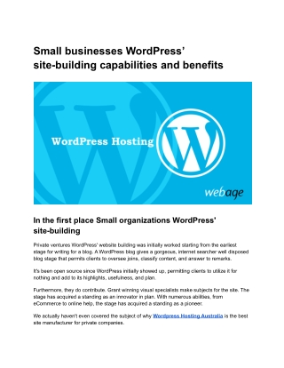 Small businesses WordPress’ site-building capabilities and benefits
