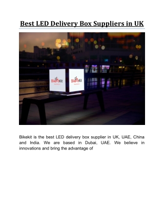 Best LED Delivery Box Suppliers in UK