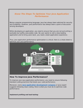 Know The Steps To Optimize Your Java Application Performance