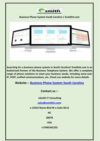 Business Phone System South Carolina  Esmithit.com