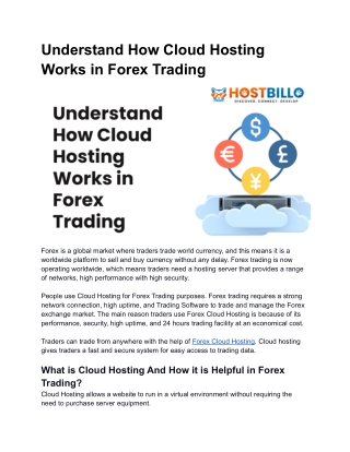 Understand How Cloud Hosting Works in Forex Trading