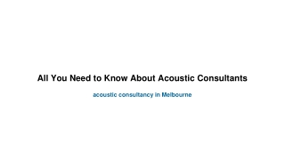 acoustic consultancy in Melbourne