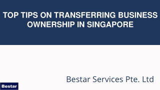 Top tips on transferring business ownership in Singapore