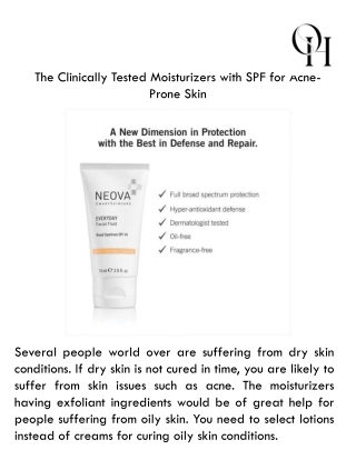 The Clinically Tested Moisturizers with SPF for Acne-Prone Skin