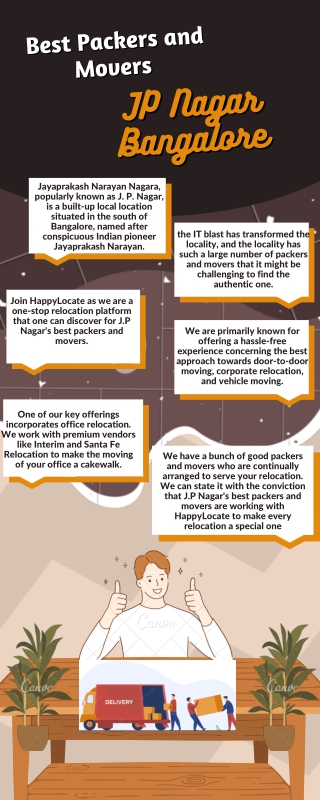 Best Packers and Movers in JP Nagar Bangalore - HappyLocate