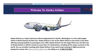 Alaska Airlines Flight Deals & Tickets  1-866-579-8033