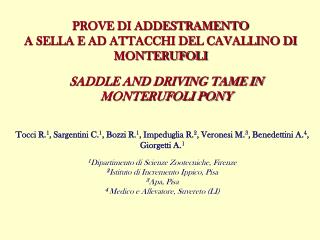 PROVE DI ADDESTRAMENTO A SELLA E AD ATTACCHI DEL CAVALLINO DI MONTERUFOLI