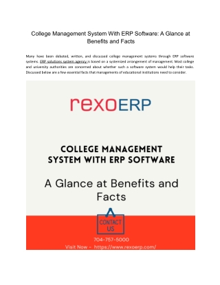 College Management System With ERP Software_ A Glance at Benefits and Facts