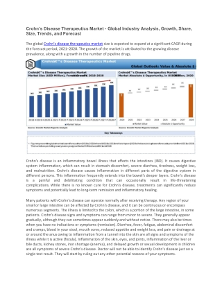 Crohn’s Disease Therapeutics Market