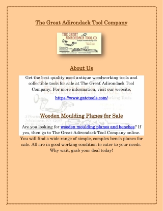 Old Wooden Moulding Planes for Sale