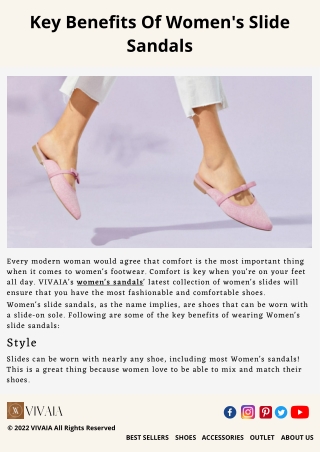 Key Benefits Of Women's Slide Sandals