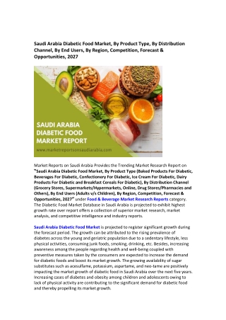 Saudi Arabia Diabetic Food Market