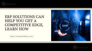 ERP solutions can help you get a competitive edge, learn how