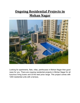 Ongoing Residential Projects in Mohan Nagar