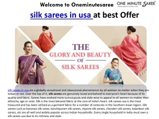 Silk sarees in usa at Oneminutesaree