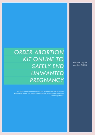 ORDER ABORTION KIT ONLINE TO SAFELY END UNWANTED PREGNANCY
