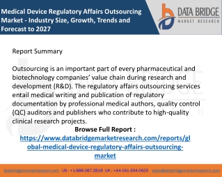Medical Device Regulatory Affairs Outsourcing  Market
