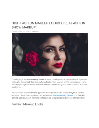HIGH FASHION MAKEUP LOOKS LIKE A FASHION SHOW MAKEUP