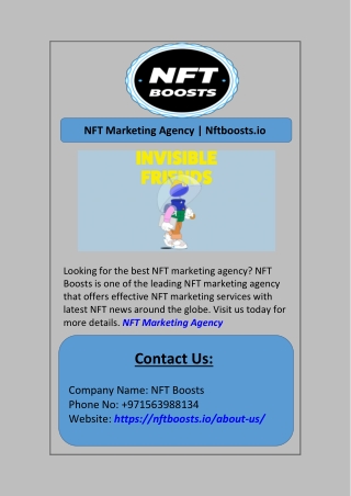 NFT Marketing Agency | Nftboosts.io