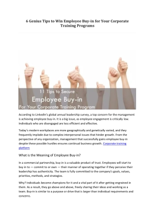 6 Genius Tips to Win Employee Buy-in for Your Corporate Training Programs