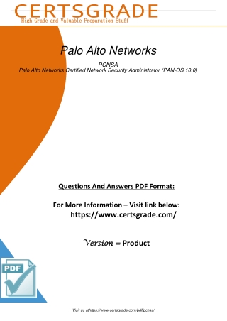 Valid Pcnsa Exam Dumps For Palo Alto Certification