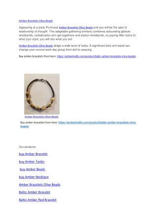 Amber Bracelets Olive Beads