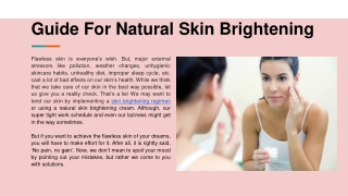 Guide For Natural Skin Brightening