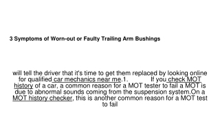 3 Symptoms of Worn-out or Faulty Trailing Arm Bushings