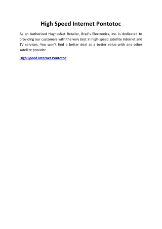 High Speed Internet Pontotoc